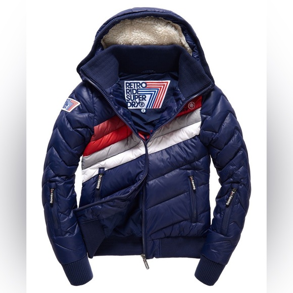 Superdry Retro Ride Hooded Bomber Jacket - Picture 2 of 12